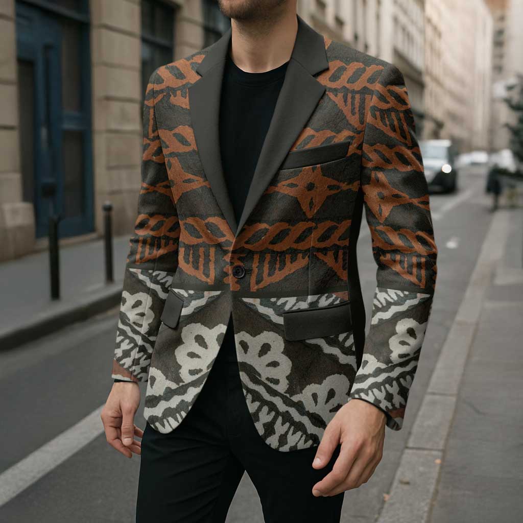 Bula Fiji Tapa Blazer Fijian Masi Vintage Vibes LT14 - Polynesian Pride