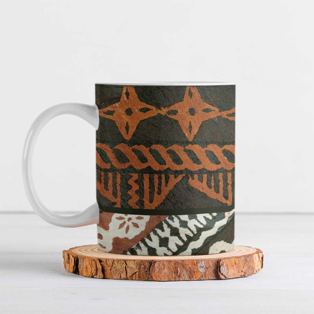 Bula Fiji Tapa Ceramic Mug Fijian Masi Vintage Vibes LT14 Brown - Polynesian Pride