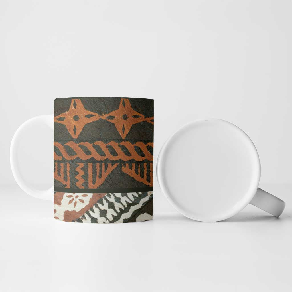 Bula Fiji Tapa Ceramic Mug Fijian Masi Vintage Vibes LT14 - Polynesian Pride