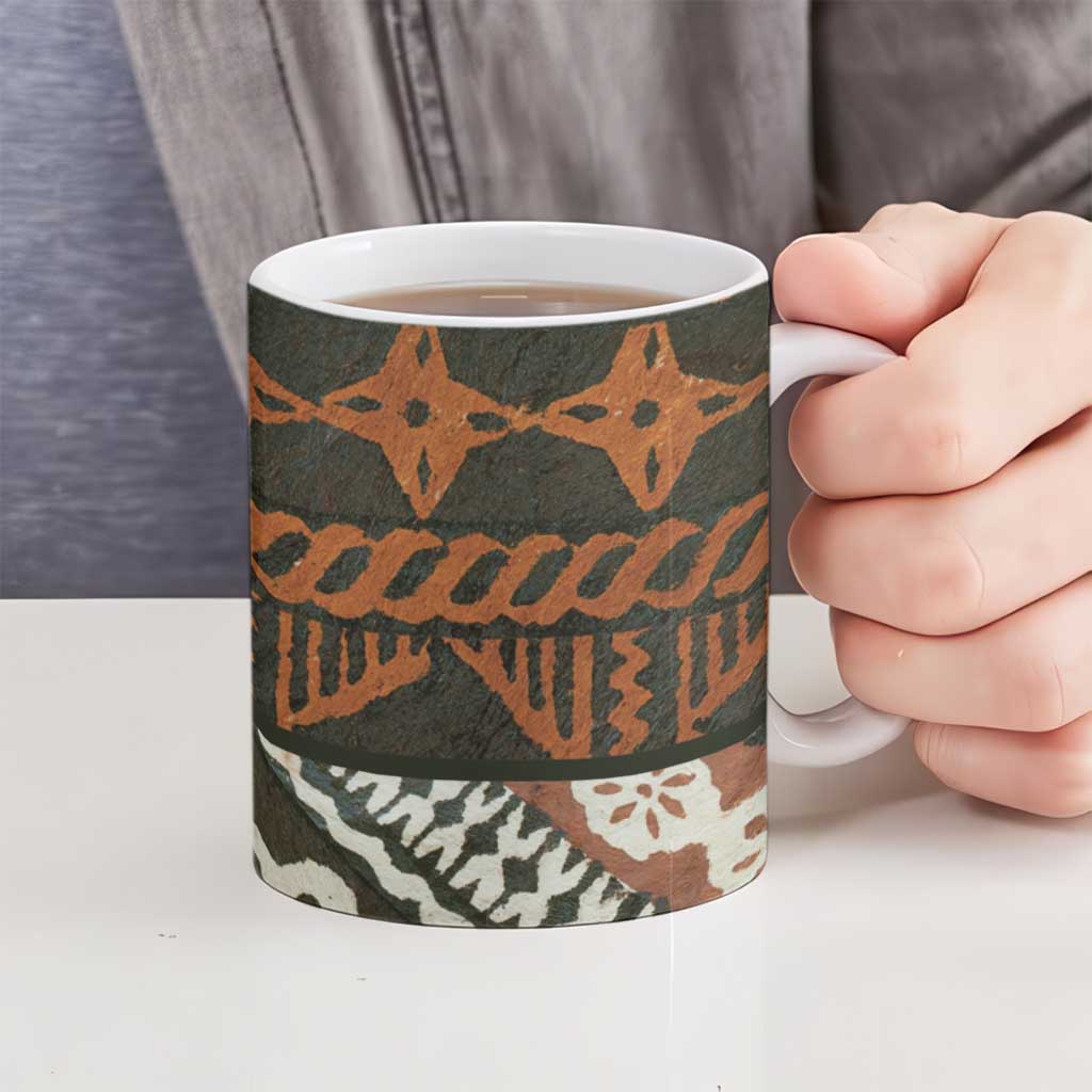 Bula Fiji Tapa Ceramic Mug Fijian Masi Vintage Vibes LT14 - Polynesian Pride