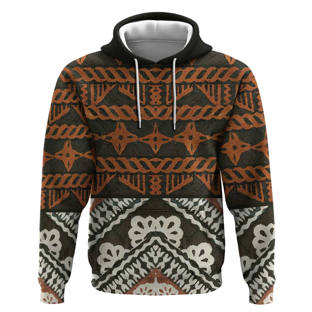 Bula Fiji Tapa Hoodie Fijian Masi Vintage Vibes LT14 Pullover Hoodie Brown - Polynesian Pride