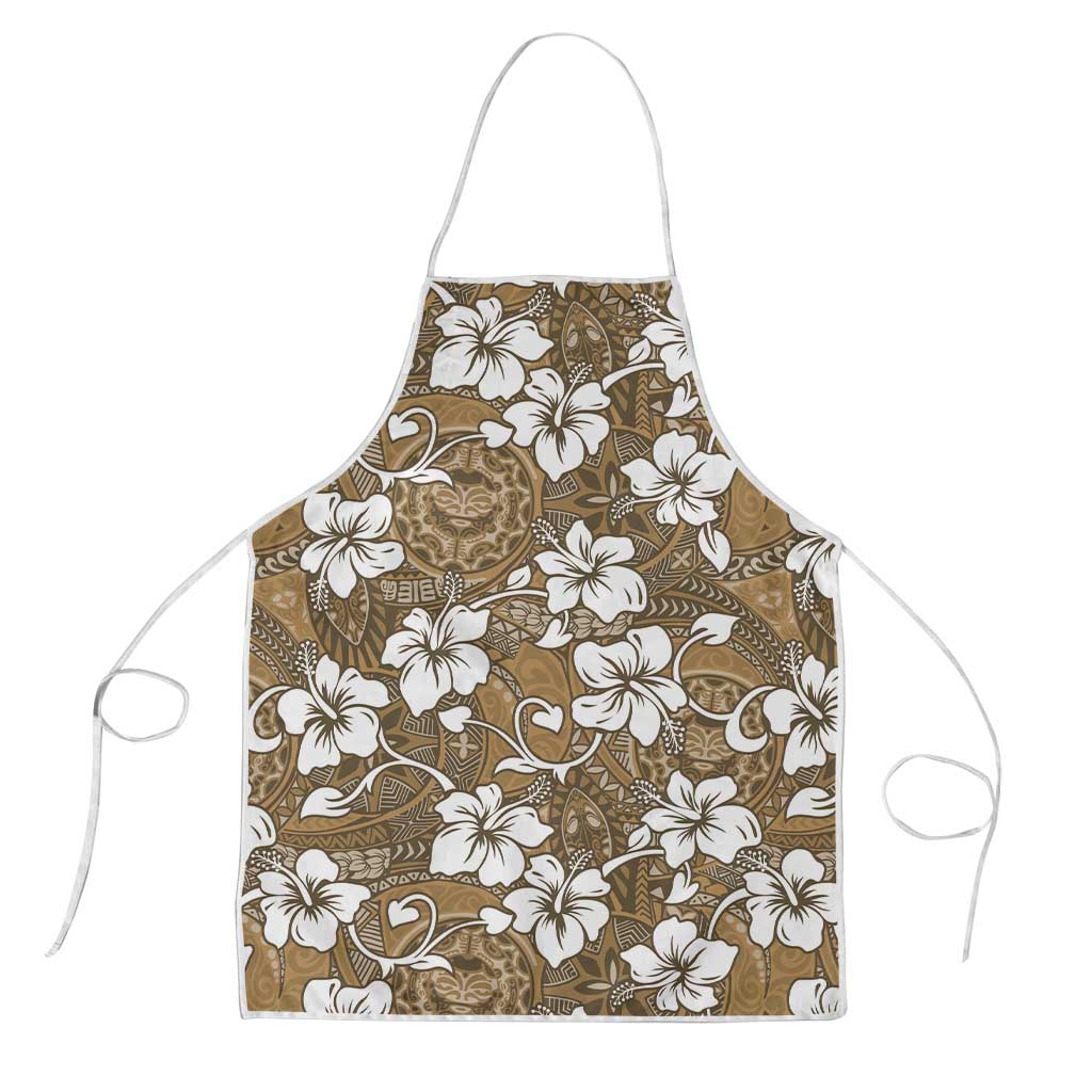 Kuvui Bula Fiji Apron Fijian Tapa Seamless Hibiscus LT14 Brown - Polynesian Pride