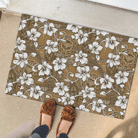Kuvui Bula Fiji Rubber Doormat Fijian Tapa Seamless Hibiscus LT14 - Polynesian Pride