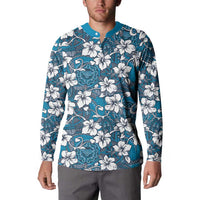 Karakarawa Bula Fiji Button Sweatshirt Fijian Tapa Seamless Hibiscus LT14 - Polynesian Pride