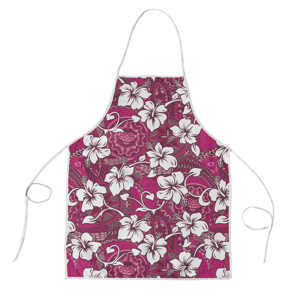 Piqi Bula Fiji Apron Fijian Tapa Seamless Hibiscus LT14 Pink - Polynesian Pride