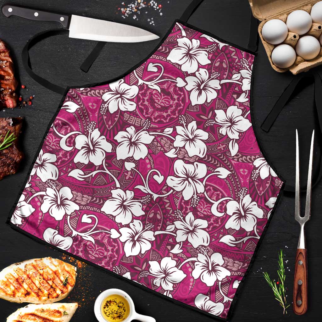 Piqi Bula Fiji Apron Fijian Tapa Seamless Hibiscus LT14 Pink - Polynesian Pride