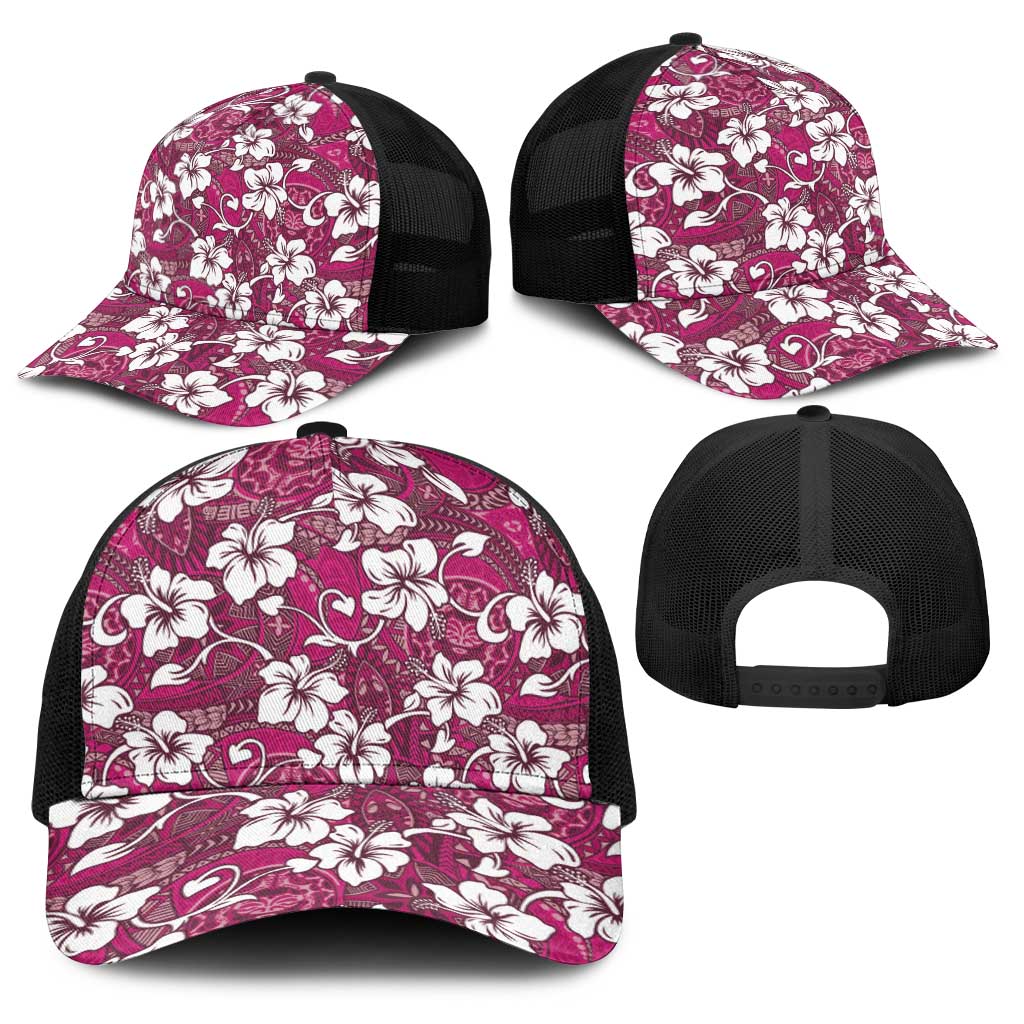 Piqi Bula Fiji Baseball Net Cap Fijian Tapa Seamless Hibiscus LT14 - Polynesian Pride