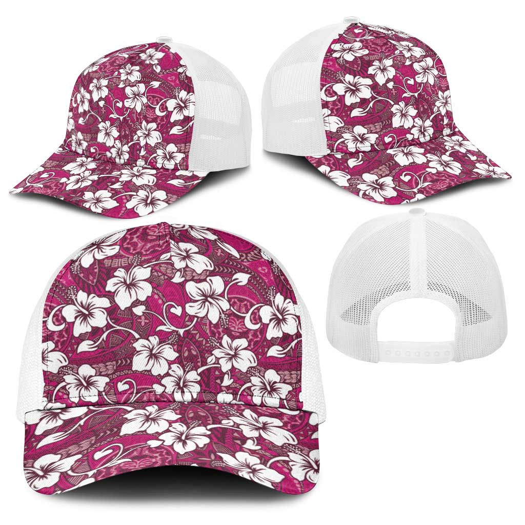 Piqi Bula Fiji Baseball Net Cap Fijian Tapa Seamless Hibiscus LT14 - Polynesian Pride