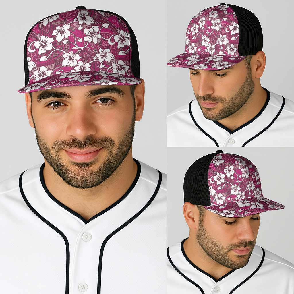 Piqi Bula Fiji Baseball Net Cap Fijian Tapa Seamless Hibiscus LT14 - Polynesian Pride