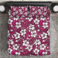 Piqi Bula Fiji Bedding Set Fijian Tapa Seamless Hibiscus LT14 Pink - Polynesian Pride