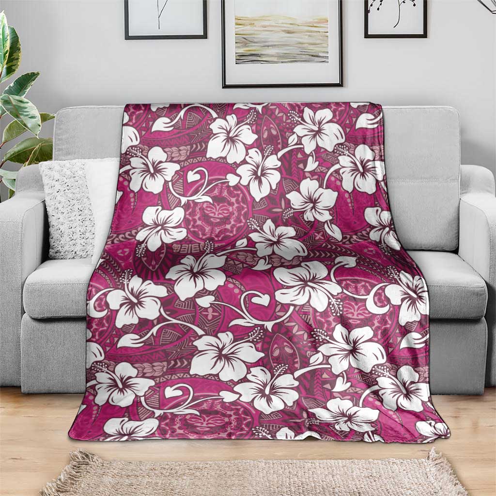Piqi Bula Fiji Blanket Fijian Tapa Seamless Hibiscus LT14 - Polynesian Pride