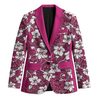 Piqi Bula Fiji Blazer Fijian Tapa Seamless Hibiscus LT14 Unisex Pink - Polynesian Pride