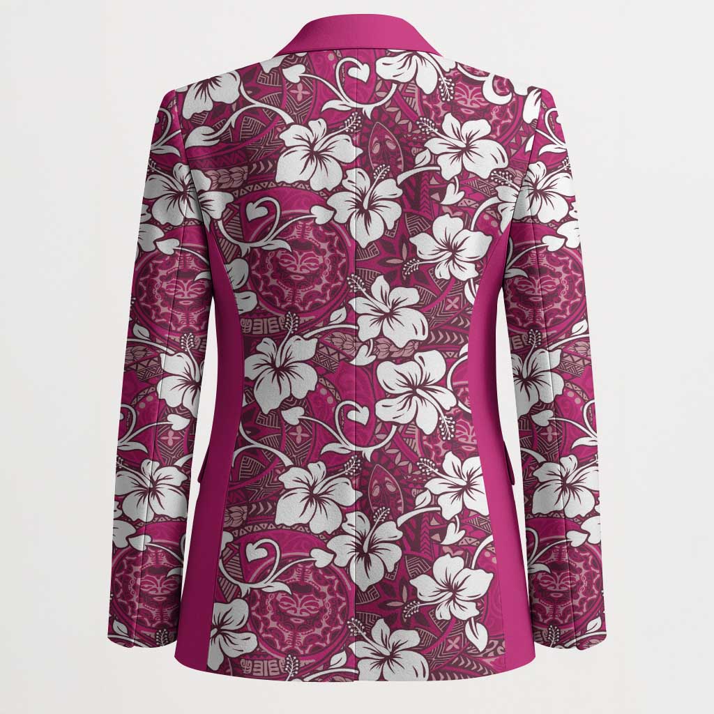 Piqi Bula Fiji Blazer Fijian Tapa Seamless Hibiscus LT14 - Polynesian Pride