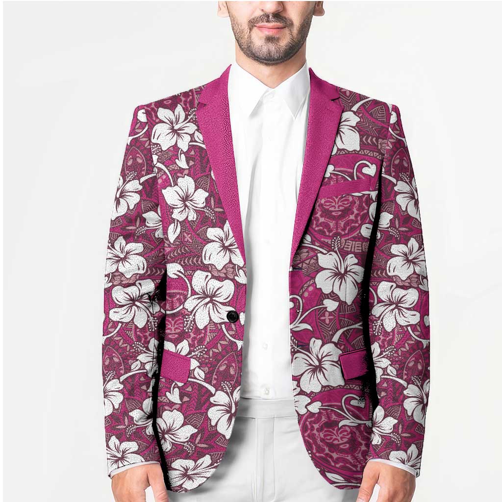Piqi Bula Fiji Blazer Fijian Tapa Seamless Hibiscus LT14 - Polynesian Pride