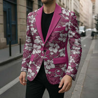 Piqi Bula Fiji Blazer Fijian Tapa Seamless Hibiscus LT14 - Polynesian Pride