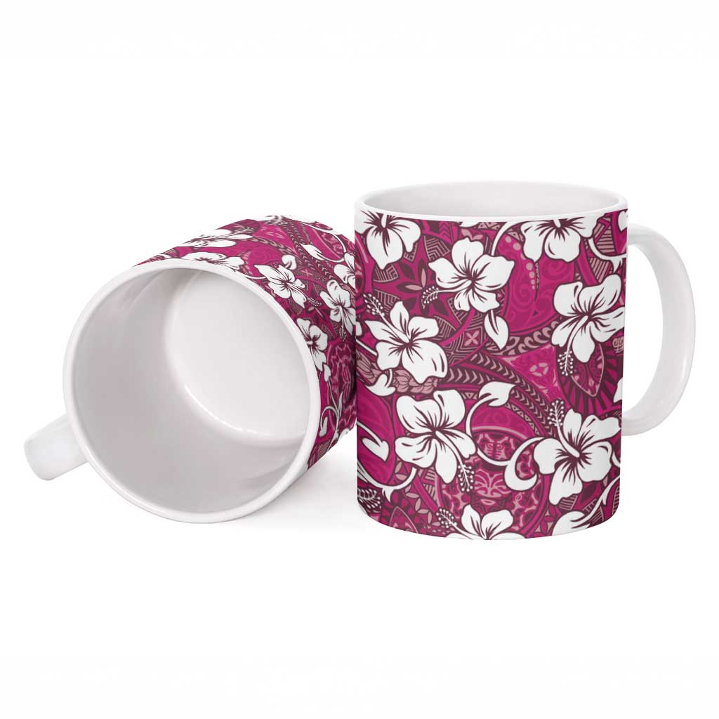 Piqi Bula Fiji Ceramic Mug Fijian Tapa Seamless Hibiscus LT14 - Polynesian Pride