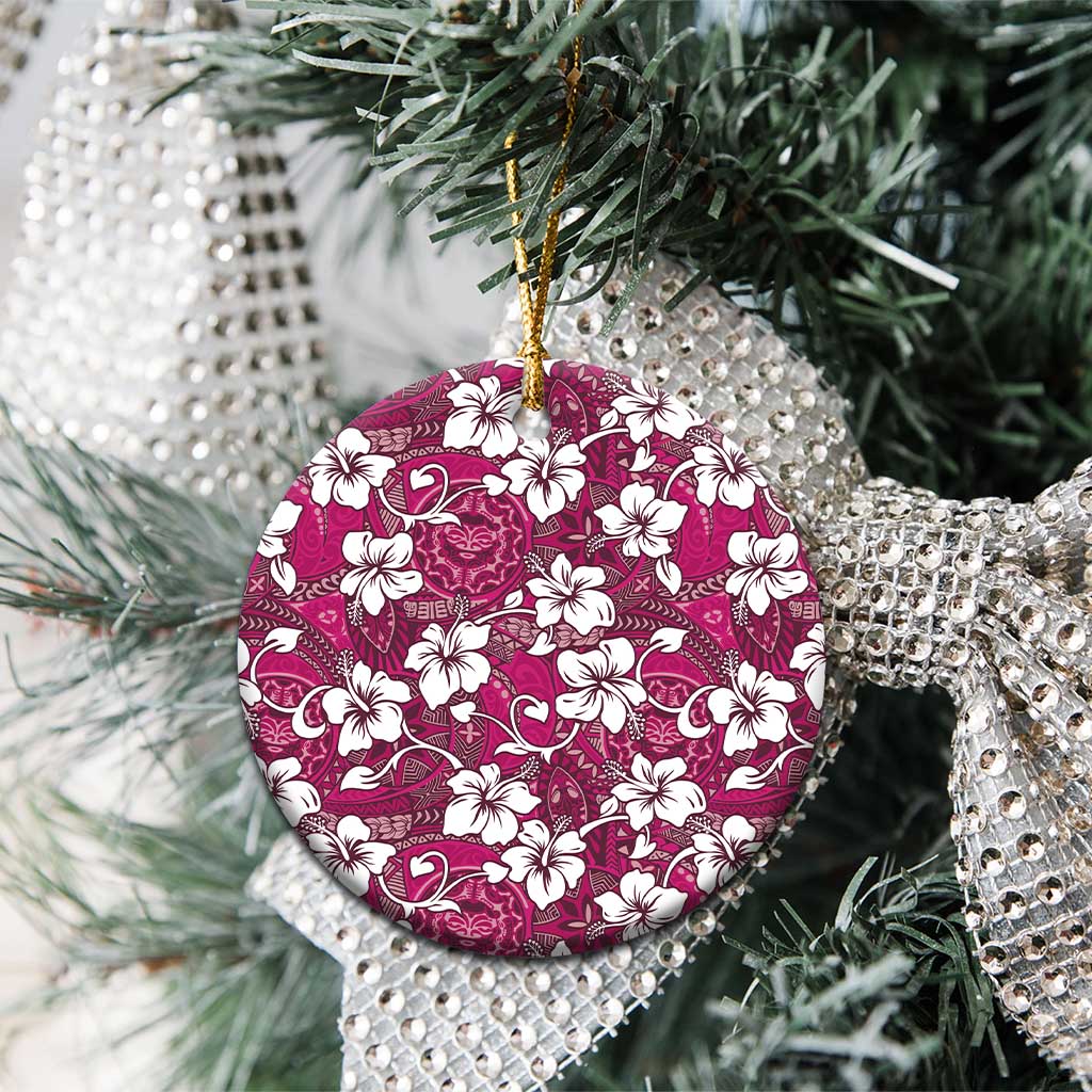 Piqi Bula Fiji Ceramic Ornament Fijian Tapa Seamless Hibiscus LT14 - Polynesian Pride