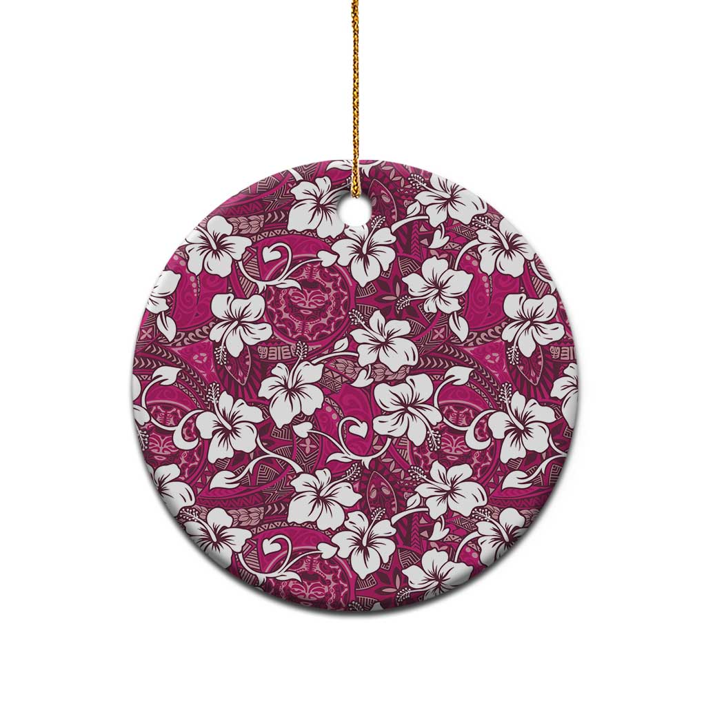Piqi Bula Fiji Ceramic Ornament Fijian Tapa Seamless Hibiscus LT14 - Polynesian Pride