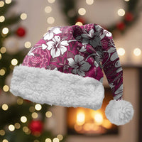 Piqi Bula Fiji Christmas Santa Hat Fijian Tapa Seamless Hibiscus LT14 With Fur Pink - Polynesian Pride