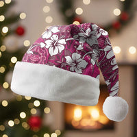 Piqi Bula Fiji Christmas Santa Hat Fijian Tapa Seamless Hibiscus LT14 Without Fur Pink - Polynesian Pride