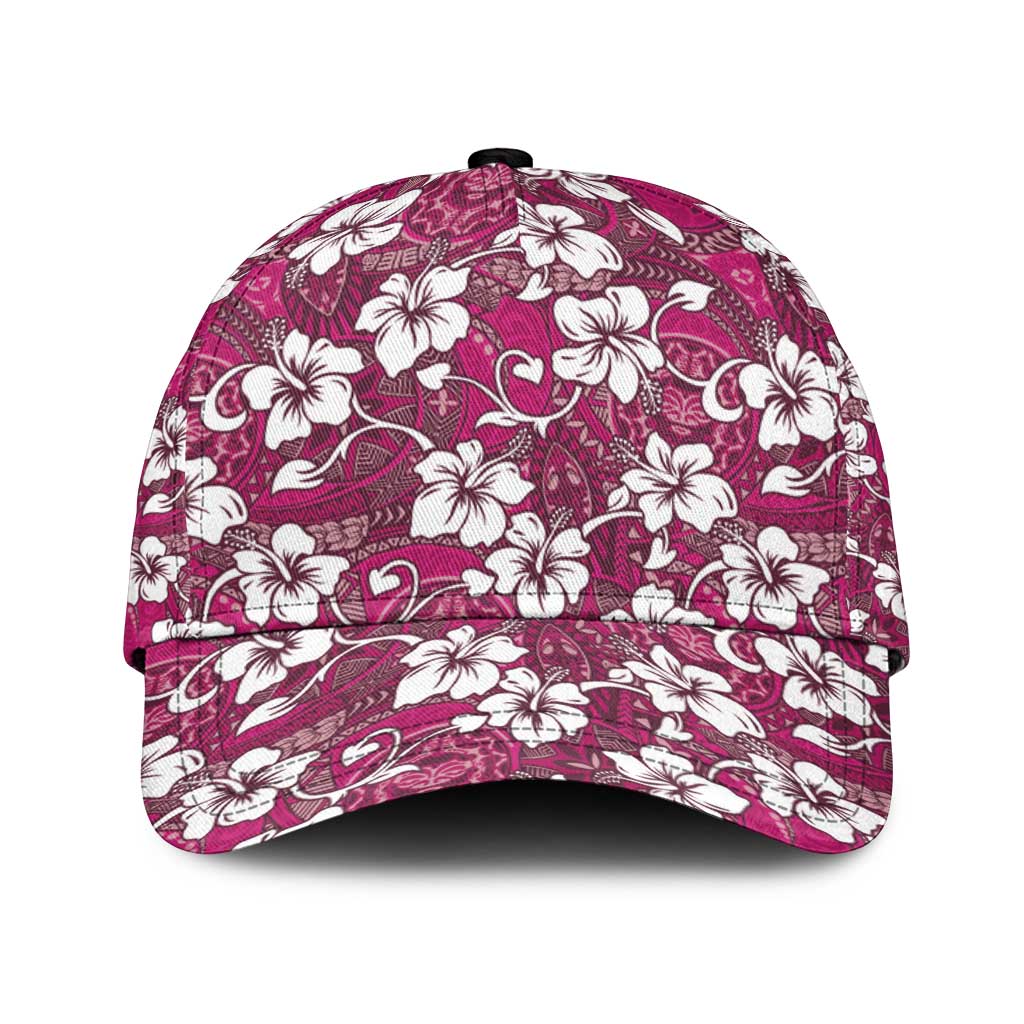 Piqi Bula Fiji Classic Cap Fijian Tapa Seamless Hibiscus LT14 Universal Fit Pink - Polynesian Pride
