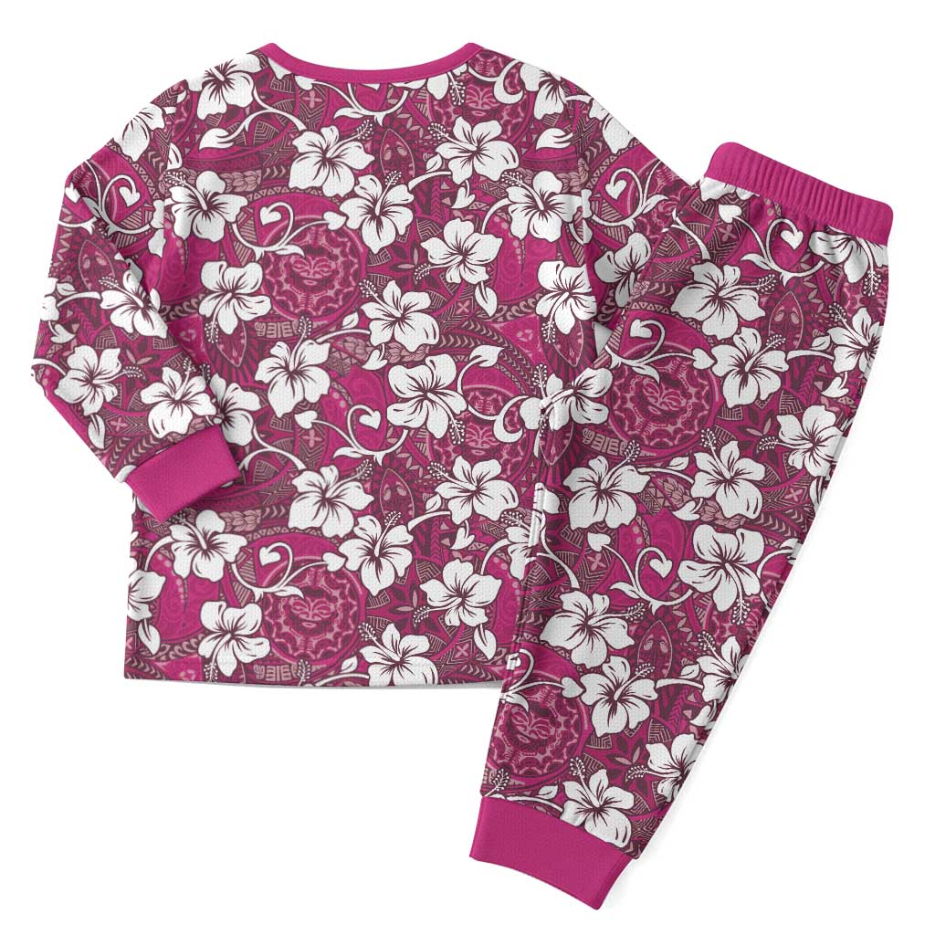 Piqi Bula Fiji Christmas Pajama Set Fijian Tapa Seamless Hibiscus LT14 - Polynesian Pride