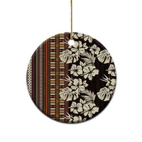 Bula Fiji Masi Ceramic Ornament Tapa Tropical Hibiscus Half Stylized LT14 - Polynesian Pride