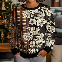 Bula Fiji Masi Kid Ugly Christmas Sweater Tapa Tropical Hibiscus Half Stylized LT14 - Polynesian Pride