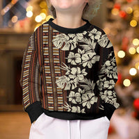 Bula Fiji Masi Kid Ugly Christmas Sweater Tapa Tropical Hibiscus Half Stylized LT14 - Polynesian Pride