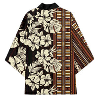Bula Fiji Masi Kimono Tapa Tropical Hibiscus Half Stylized LT14 - Polynesian Pride