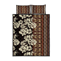 Bula Fiji Masi Quilt Bed Set Tapa Tropical Hibiscus Half Stylized LT14 - Polynesian Pride