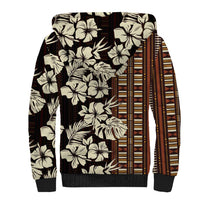 Bula Fiji Masi Sherpa Hoodie Tapa Tropical Hibiscus Half Stylized LT14 - Polynesian Pride