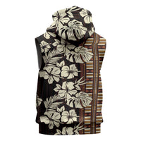 Bula Fiji Masi Sleeveless Hoodie Tapa Tropical Hibiscus Half Stylized LT14 - Polynesian Pride