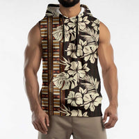 Bula Fiji Masi Sleeveless Hoodie Tapa Tropical Hibiscus Half Stylized LT14 - Polynesian Pride
