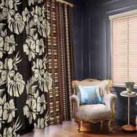 Bula Fiji Masi Window Curtain Tapa Tropical Hibiscus Half Stylized LT14 - Polynesian Pride