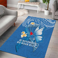 Polynesia Diabetes Awareness Month Area Rug In November We Wear Blue LT14 - Polynesian Pride