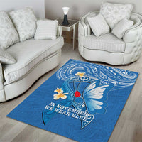 Polynesia Diabetes Awareness Month Area Rug In November We Wear Blue LT14 - Polynesian Pride