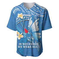 Polynesia Diabetes Awareness Month Baseball Jersey In November We Wear Blue LT14 Blue - Polynesian Pride