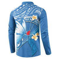 Polynesia Diabetes Awareness Month Button Sweatshirt In November We Wear Blue LT14 - Polynesian Pride