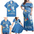 Polynesia Diabetes Awareness Month Family Matching Off Shoulder Maxi Dress and Hawaiian Shirt In November We Wear Blue