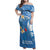 Polynesia Diabetes Awareness Month Family Matching Off Shoulder Maxi Dress and Hawaiian Shirt In November We Wear Blue