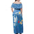 Polynesia Diabetes Awareness Month Family Matching Off Shoulder Maxi Dress and Hawaiian Shirt In November We Wear Blue