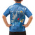 Polynesia Diabetes Awareness Month Family Matching Off Shoulder Short Dress and Hawaiian Shirt In November We Wear Blue