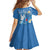 Polynesia Diabetes Awareness Month Family Matching Off Shoulder Short Dress and Hawaiian Shirt In November We Wear Blue