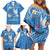 Polynesia Diabetes Awareness Month Family Matching Off Shoulder Short Dress and Hawaiian Shirt In November We Wear Blue