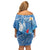 Polynesia Diabetes Awareness Month Family Matching Off Shoulder Short Dress and Hawaiian Shirt In November We Wear Blue