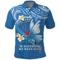 Polynesia Diabetes Awareness Month Polo Shirt In November We Wear Blue LT14 Blue - Polynesian Pride