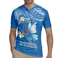 Polynesia Diabetes Awareness Month Rugby Jersey In November We Wear Blue LT14 - Polynesian Pride