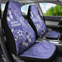 Polynesia Stomach Cancer Awareness Car Seat Cover Periwinkle Ribbon Brave Strong! LT14 - Polynesian Pride