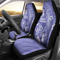 Polynesia Stomach Cancer Awareness Car Seat Cover Periwinkle Ribbon Brave Strong! LT14 - Polynesian Pride